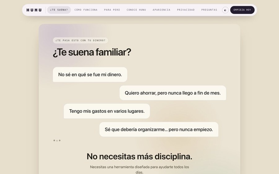 HUNU Landing — The objection, as a chat