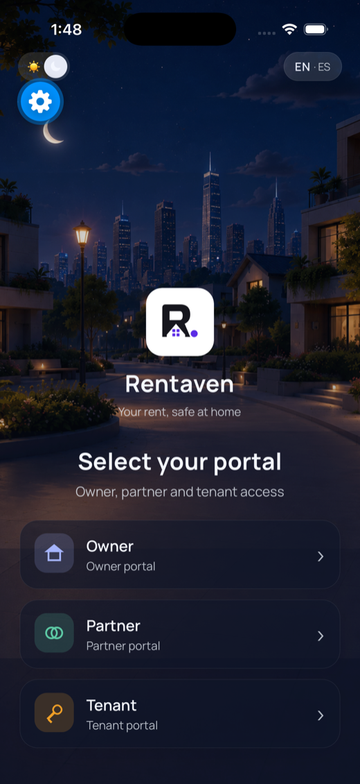Rentaven — Portal · dark